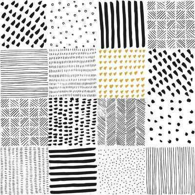 Patchwork bw Napkin 33x33