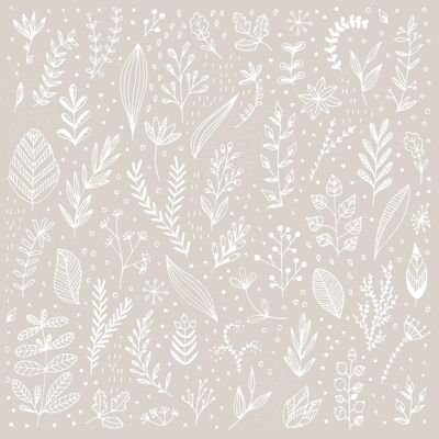 Pure Leaflet taupe Napkin 33x33