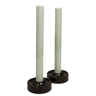 OLIVA - olive pillar candle, 34 cm, green