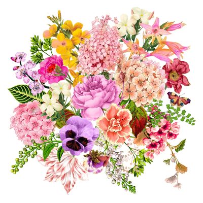 Serviette Bouquet de Fleurs 33x33