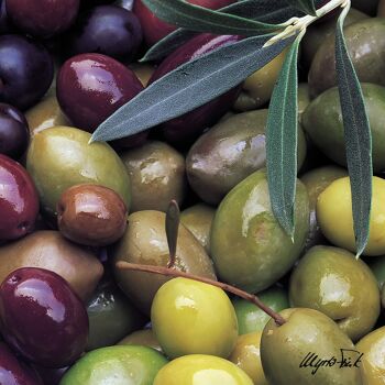 Serviette Olives Mixtes 33x33