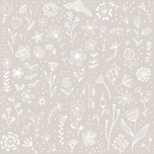 Pure Flower taupe Napkin 33x33