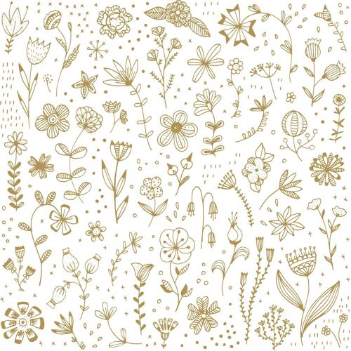 Pure Flower gold Napkin 33x33