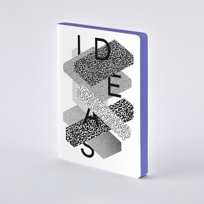 Ideas by Heyday - Graphic L | nuuna Notizbuch A5+ | 3,5 mm Punktraster | 120 g Premium-Papier | Leder weiß | nachhaltig produziert in Deutschland
