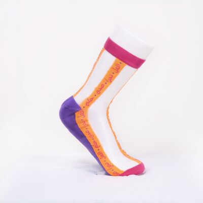 Chaussettes transparentes BG orange