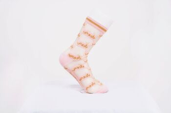 Chaussettes transparentes BG rose layette 1