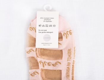 Chaussettes transparentes BG rose layette 6