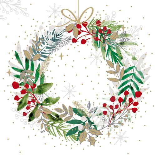 Festive Wreath Napkin 25x25