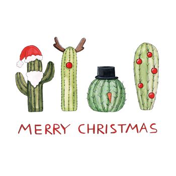 Serviette Noël Cactus 33x33