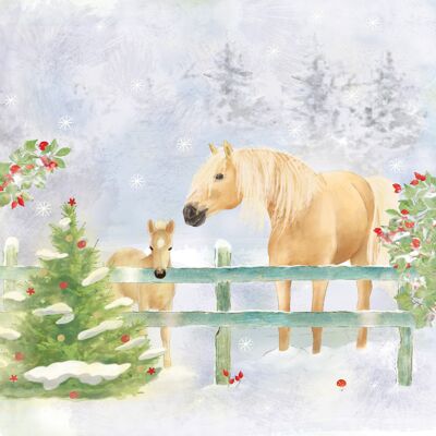 Christmas Horses Napkin 33x33
