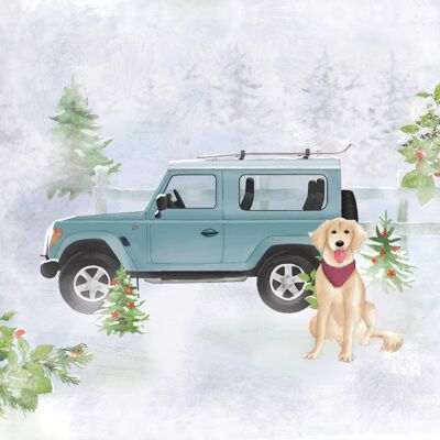 Holiday Jeep Napkin 33x33