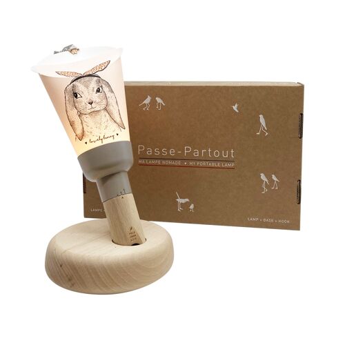 Coffret Lampe Nomade "Passe-Partout" Lapin So sweet - Taupe