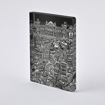 Berlin - Graphique L | carnet nuuna A5+ | Grille de points de 3,5 mm | Papier premium 120 g | cuir noir | produit durablement en Allemagne 6