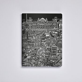 Berlin - Graphique L | carnet nuuna A5+ | Grille de points de 3,5 mm | Papier premium 120 g | cuir noir | produit durablement en Allemagne 8