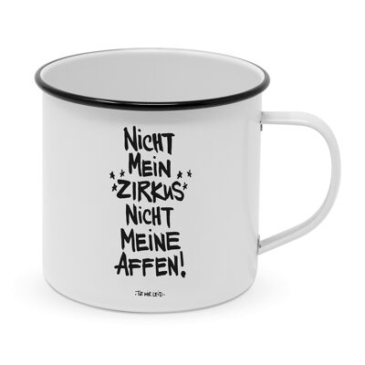 Taza de metal feliz no mis monos