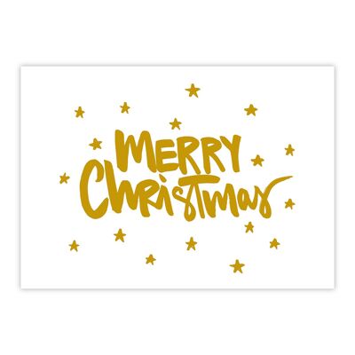 Merry Christmas gold Postcard