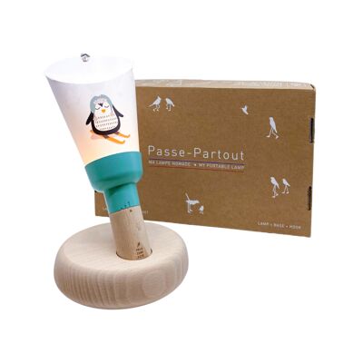 Coffret Lampe Nomade « Passe-Partout » Pingouin A Ski ! Bleu