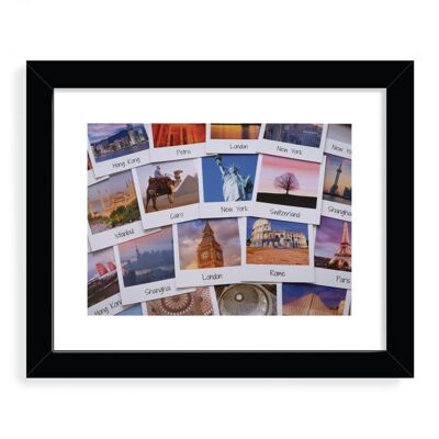 Collage of travel destinations Designer Framed Art