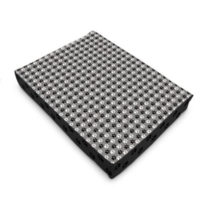 Black and white paw pattern Dog Pet Bed Small 40 x 30 cm