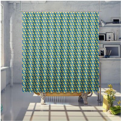 Yellow ducks pattern Shower Curtain Large 190 x 200 cm
