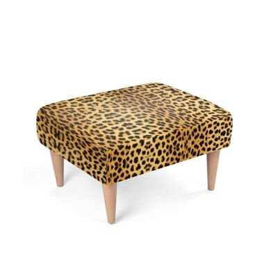 Leopard print footstool