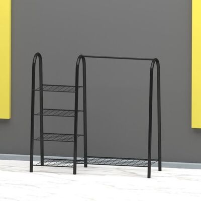 Metal clothes rack with 5 shelves