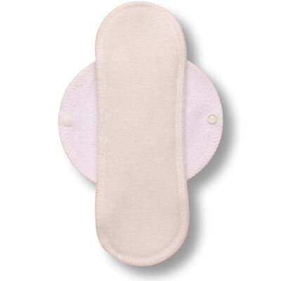 Certified Bamboo Reusable Menstrual Pad with Wings (Single M) - Natural (white wings)