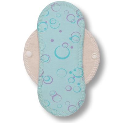 Organic Cotton Reusable Panty Liner with Wings (Single S) - Pastel (white wings)