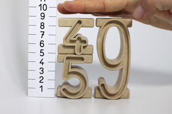 Numéros de pile Espace de 100 chiffres (34 pièces) | Jouet éducatif de blocs de construction numériques RE-Wood® 4