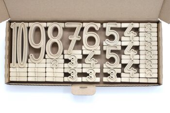 Numéros de pile Espace de 100 chiffres (34 pièces) | Jouet éducatif de blocs de construction numériques RE-Wood® 5