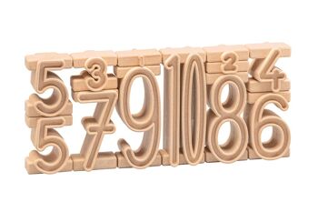 Numéros de pile Espace de 100 chiffres (34 pièces) | Jouet éducatif de blocs de construction numériques RE-Wood® 1