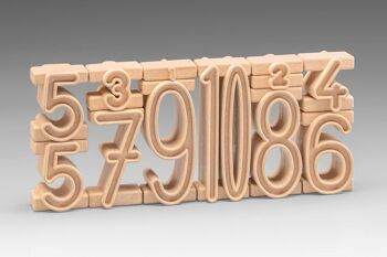 Numéros de pile Espace de 100 chiffres (34 pièces) | Jouet éducatif de blocs de construction numériques RE-Wood® 2