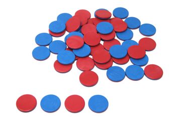 Disques réversibles rouge/bleu (50 pièces) | Puces de comptage RE-Plastic® Apprendre à compter 1