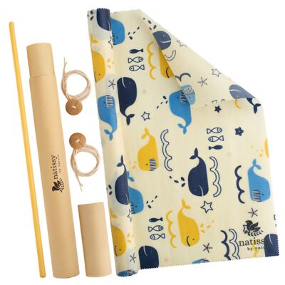 Beeswax Wraps, 1m Roll of Sustainable & Eco-Friendly Waxed Food Storage Cloths - Kids