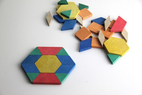 Geometrische Legeplättchen (Pattern Blocks) (40 Stück) | Mandala Muster legen