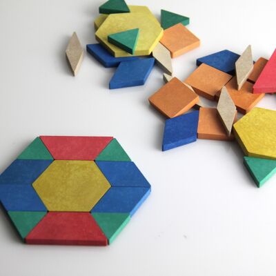Geometrische Legeplättchen (Pattern Blocks) (40 Stück) | Mandala Muster legen