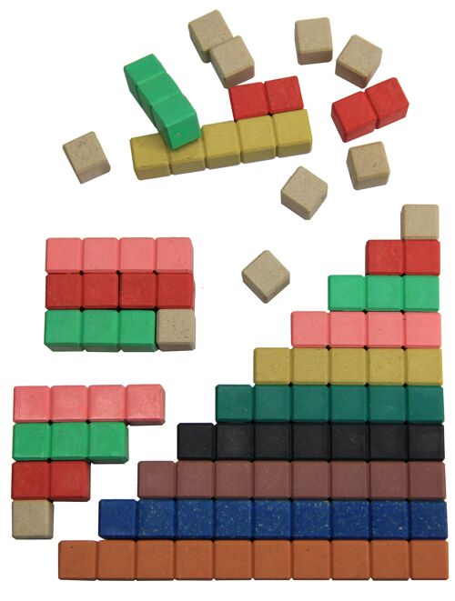Rechenstäbe in 10 Farben (30 Stück) | RE-Wood® Mathe lernen Schule Rechenstäbe