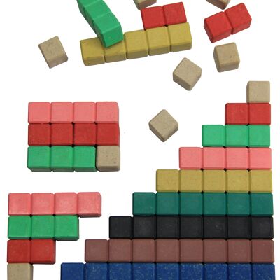 Reglas de cálculo en 10 colores (30 piezas) | Barras deslizantes para la escuela de aprendizaje de matemáticas RE-Wood®