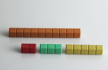 Règles à calcul en 10 couleurs (30 pièces) | Bâtonnets coulissants pour l'école d'apprentissage des mathématiques RE-Wood® 4