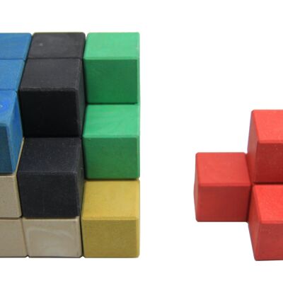 Cubo SOMA, 7 elementi colorati | Imparare ad allenare l'immaginazione spaziale