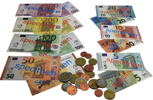 EURO-Spielgeld (22 Münzen und 22 Scheine)