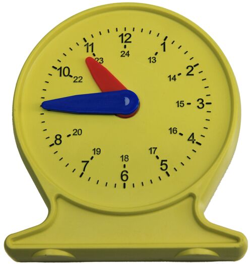 Lernuhr | Uhrzeit lernen Schüleruhr synchrones Uhrwerk Mathe Schule RE-Plastic®