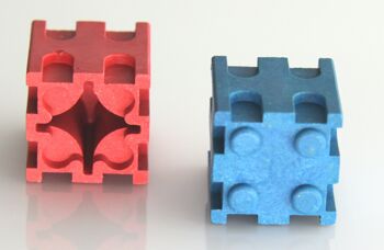 Stick cubes rouge/bleu (30 pièces) | 2x2x2cm RE-Wood® Learn math école primaire 4
