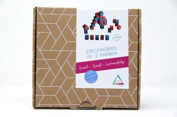 Stick cubes rouge/bleu (30 pièces) | 2x2x2cm RE-Wood® Learn math école primaire 5