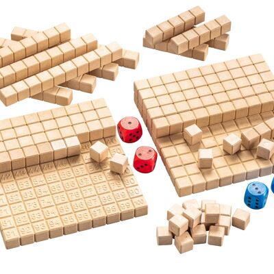 Mathespiel Hunderterraum |  RE-Wood® Lernspiel Addition & Subtraktion Rechnen