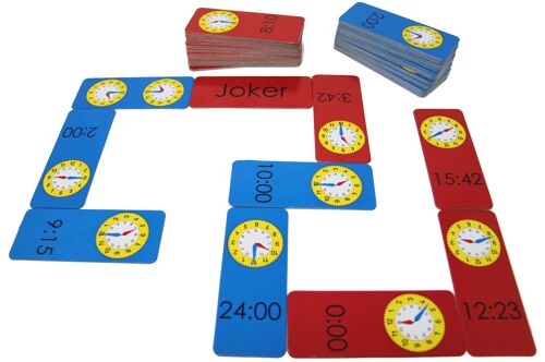 Domino Uhrzeit | analog & digital Mathe lernen Grundschule 2-4 Spieler