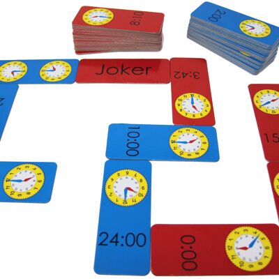 Domino Uhrzeit | analog & digital Mathe lernen Grundschule 2-4 Spieler