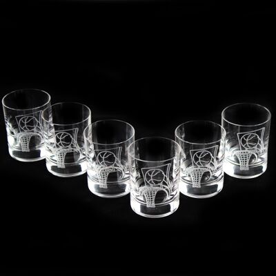 Shot glasses with engraved basketball motif 6 pcs 60 ml