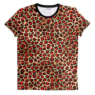 Black and gold Leopard pattern Cut And Sew All Over Print T Shirt