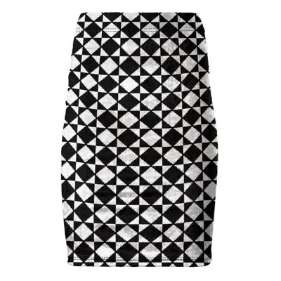 Black and white Chequered Pencil Skirt